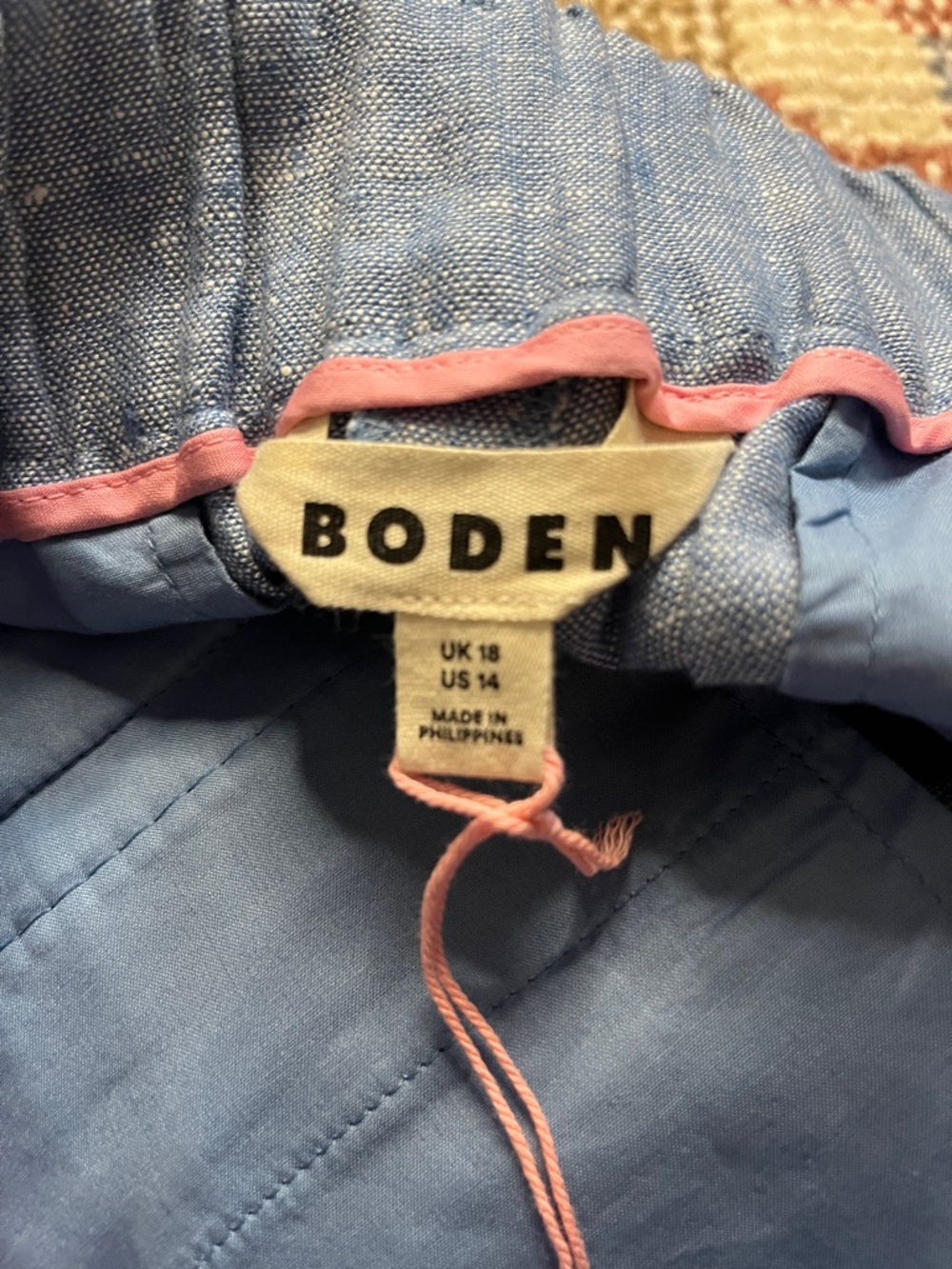 NWT Boden Kensington Linen Blue Shorts Size 14 - Picture 6 of 8
